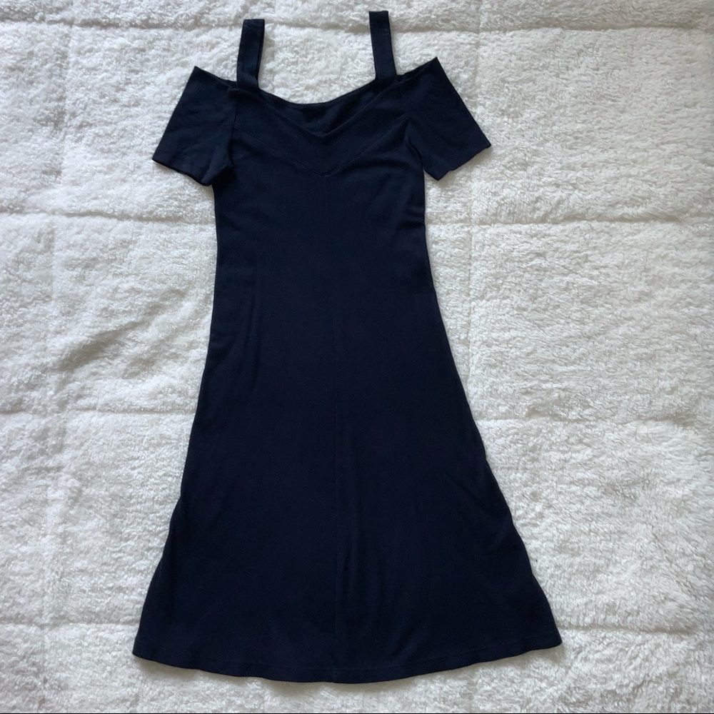 Three Dots Navy Blue Short Sleeve Dress - Picture 5 of 7